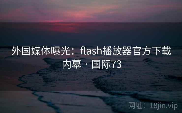 外国媒体曝光：flash播放器官方下载内幕 · 国际73  第1张